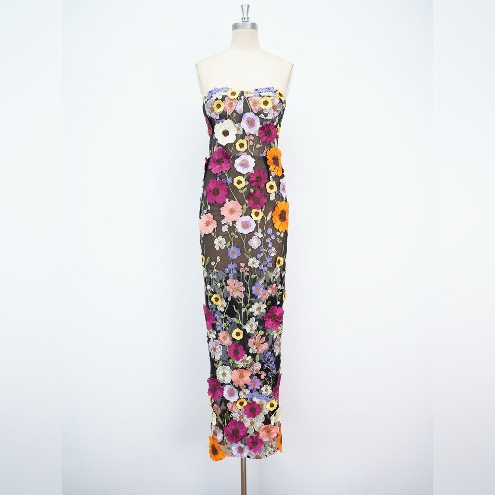 NWOT BRONX AND BANCO BOUQUET MARAYA JASMI NE MAXI DRESS, wedding guest dress - Picture 2 of 15